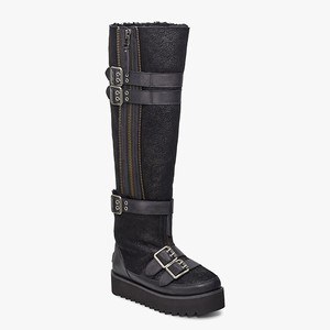 Ugg Moto Punk OTK Women Fashion Boots Black (0124NSCFO)